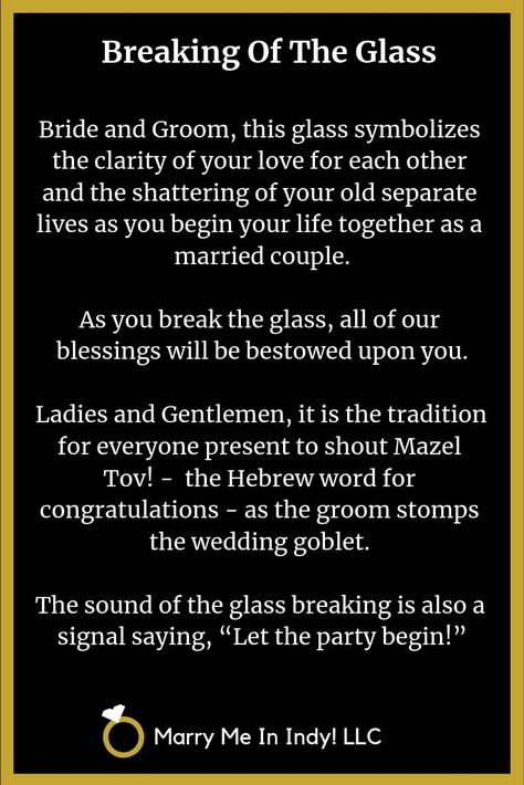 Jewish breaking of the glass wedding ceremony script. Breaking Of The Glass Wedding, Christian Wedding Rituals, Jewish Wedding Ideas, Jewish Wedding Ceremony Ideas, Jewish Christian Wedding, Jewish And Christian Wedding, Secular Wedding Ceremony Script, Jewish Wedding Glass Break, Breaking The Glass Jewish Wedding