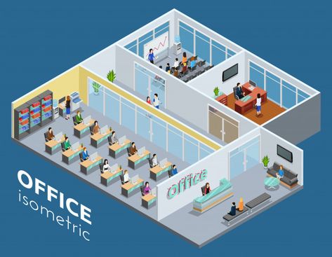 Interior Design Vector, Company Interior Design, Apple Office, Office Illustration, Office Space Planning, Company Interior, Reception Layout, Conference Hall, Interior View