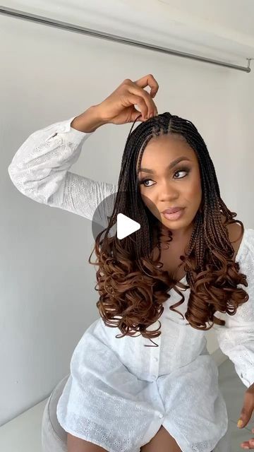 Medium Sized French Curl Braids, French Curls Braids Night Routine, Darling French Curl Braids, French Curls Hairstyles, How To Take Care Of French Curl Braids, Knowles’s French Curl Braids, Braids Ombre, French Curls, French Curl