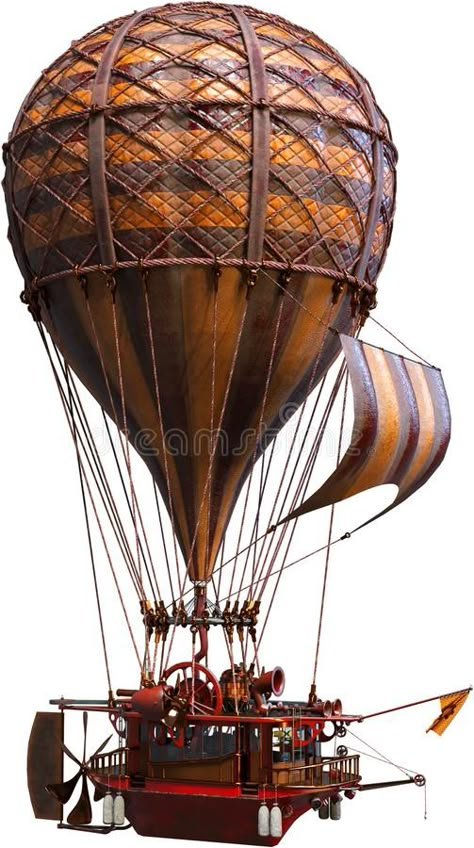 Steampunk Hot Air Balloon, Zeppelin Balloon, Airship Balloon, Steampunk Ship, Balloon Graphic, Hot Air Balloon Craft, Hot Air Balloons Art, Flying Ship, Hot Air Balloon Design