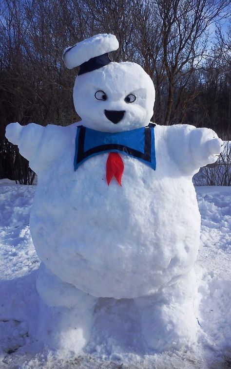 Marshmallow Man Snow Sculptures, Snow Man, The Snow