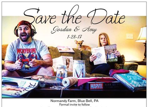 Funny save the date photo idea Funny Save The Date Ideas, Wedding Photos Funny, Funny Save The Date, Save The Date Photo Ideas, Date Photo Ideas, Funny Couple Poses, Funny Save The Dates, Save The Date Ideas, Funny Couple Pictures