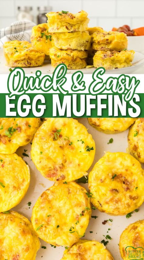 Easy Egg Muffins, Egg Muffins Recipe, Egg Cupcakes, Egg Bites Recipe, Egg Muffin, Low Carb Snack, Recipe Email, Easy Butter, Substitute For Egg