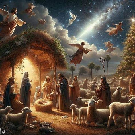 Christmas Jesus Pictures, Merry Christmas Jesus Christ, Jesus Christ Christmas, Oh Come All Ye Faithful, Nativity Scene Pictures, Christmas Bible Verses, Jesus Christ Artwork, Heaven Art, Bible Illustrations