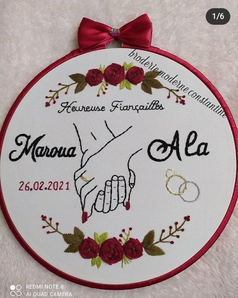 Bride And Groom Embroidery Hoop, Wedding Embroidery Hoop, Embroidery Hoop Art Diy, Hand Embroidery Patterns Free, Simple Hand Embroidery Patterns, Birds Embroidery Designs, Ribbon Embroidery Tutorial, Wedding Embroidery, Wedding Crafts Diy