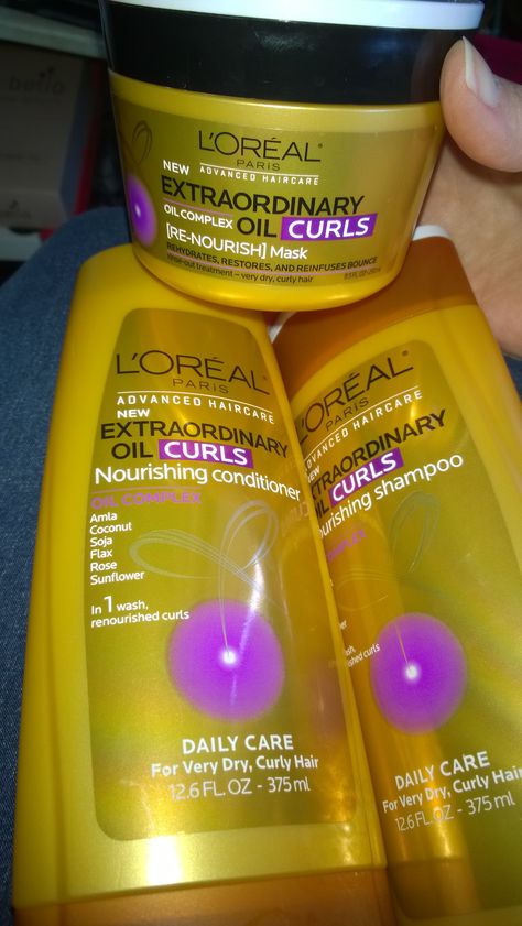 L'Oreal Extraordinary Oil Curls Products Loreal Curly Hair Products, Love Ur Curls Products, Loreal Hair Oil Products, Loreal Conditioner, Loreal Extraordinary Oil, Curls Products, Loreal Professional Shampoo, Amla Oil, Curly Hair Products