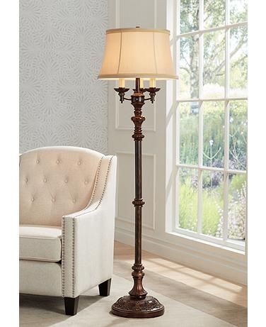 Barnes and Ivy Italian Bronze 4-Light Traditional Floor Lamp Classic Floor Lamps, Floor Lamp Styles, Traditional Floor Lamps, Floor Lamps Living Room, Standard Lamps, Led Outdoor Lighting, Floor Standing Lamps, Room Lamp, Floor Lamp Design