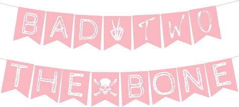 Bad Two The Bone Banner, 2nd Birthday Party Decorations, Rock n Roll Bone Skull Second Birthday Decoration, Born to Rock Music Theme 90s Birthday Party Supplies Pink for Girls Kids #ad #bad2thebone #badtwothebone #badtwothebonepartysupplies #bad2thebonebirthdayparty #2ndbirthday #2ndbirthdaypartyideas #2ndbirthdaypartythemes #badtwothebonepartytheme Bad Two The Bone Birthday Party Girl, 2nd Birthday Party Decorations, 90s Birthday Party, Bad Two The Bone, Born To Rock, 90s Birthday, 2nd Birthday Party For Girl, 90's Birthday Party, 2nd Birthday Party Themes