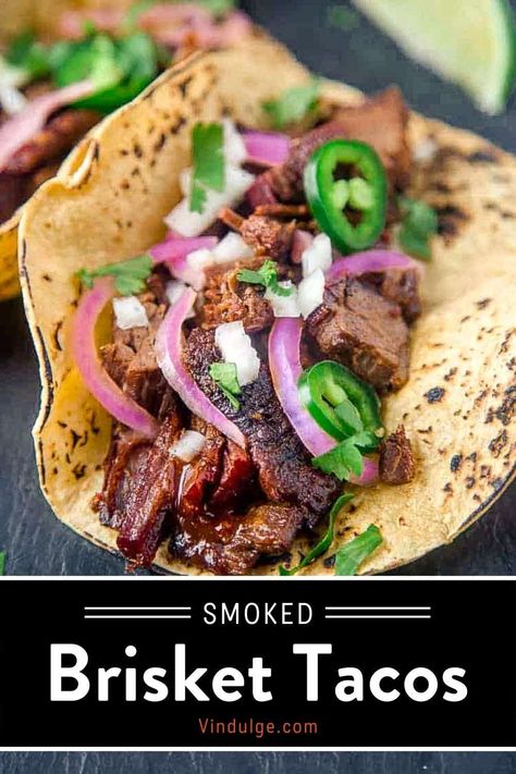 Smoked Dinner, Recipe For Brisket, Leftover Smoked Brisket, Brisket Tacos Recipe, Beef Brisket Tacos, Easy Taco Recipe, Brisket Smoked, Brisket Recipes Smoked, Brisket Tacos