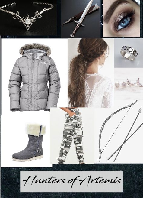 Artemis Outfit Aesthetic, Hunter Of Artemis Outfit, Artemis Outfit, Artemis Costume, Hunters Of Artemis, Bounding Outfits, Percy Jackson Gods, Cabin Outfit, Percy Jackson Movie