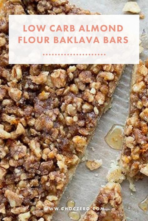 Keto Baklava Recipe, Keto Baklava, Baklava Bars, Thm Bars, Recipe For Baklava, Sugar Free Waffles, Quick Keto Recipes, Recipe With Almond Flour, Snack Quick