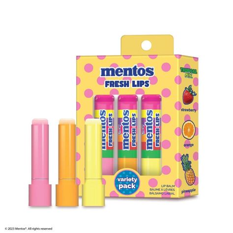 RUDE Mentos Fresh Lips Variety Pack (Lip Balm) Indulge your lips with the RUDE Mentos Fresh Lips Variety Pack, a collection of ultra moisturizing lip balms. This pack features 3 delicious flavors that leave a soft pink tint on your lips, providing both nourishment and a pop of color. Each lip balm contains 4g/0.14oz of product, ensuring long-lasting hydration. Formulated with Coconut Oil, these balms are perfect for dry lips, offering a smooth and supple feel. The RUDE Mentos Fresh Lips Variety Pack is available in English, French, and Spanish, catering to a diverse range of customers. Ultra moisturizing lip balm 3 delicious flavors Soft pink tint for a pop of color Fresh Lip Balm, Chromatic Color, Hydrated Lips, Food Makeup, Lip Care Routine, Ara Ara, Pink City, Gloss Labial, Lip Set