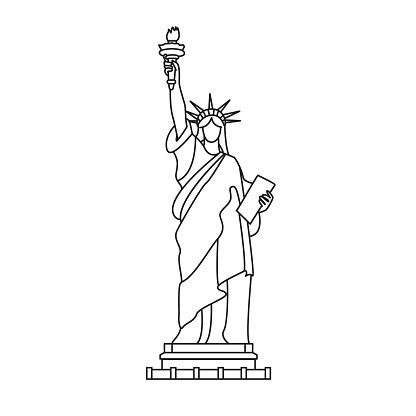 Statue Liberty Freedom - Free vector graphic on Pixabay Democracy Art, Patung Liberty, Statue Of Liberty Drawing, Freedom Drawing, Statue Liberty, Nyc Tattoo, Dibujo Simple, Statue Tattoo, New York Graffiti