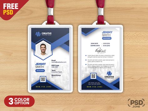 Identity Card Design, Id Card Design, Employee Id Card, Company Business Cards, Psd Template Downloads, Folder Templates, Id Card Template, Minimalist Photos, Business Card Psd