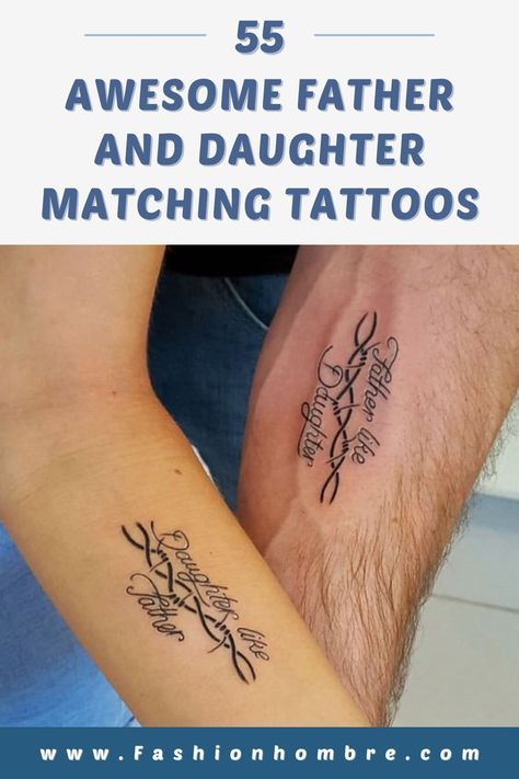 Father and daughter matching tattoos Fathers Tattoo For Daughter, Dad And Daughters Tattoo Ideas Matching, Dad And Daughters Tattoo Ideas, Daughter And Father Tattoos, Matching Father Daughter Tattoos, Daddy And Daughter Tattoos, Daughter Tattoo For Father, Father Daughter Tattoos Meaningful, Father Daughter Tattoo