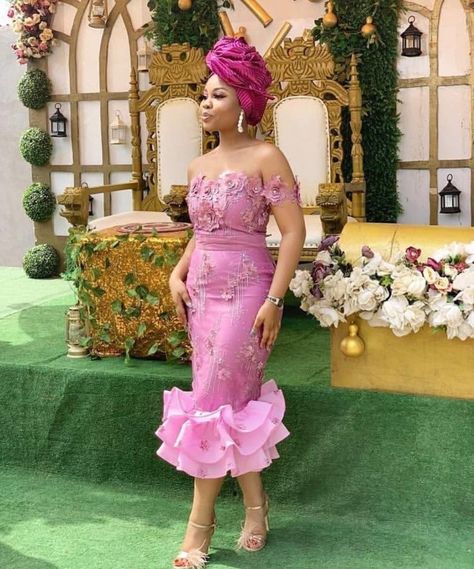 Latest Short Lace Gown Styles for Weddings and Party 2022 - 9JAINFORMED Latest Style For Lace Gown, Lace Gown Styles For Wedding, Short Lace Gown, Lace Short Gown Styles, Gown 2023, Nigerian Lace Dress, Lace Couture, Short Gown Styles, Aso Ebi Lace Styles