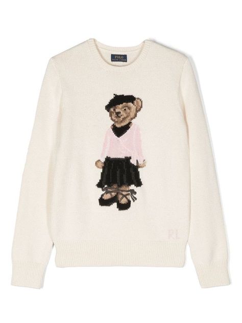 Polo Ralph Lauren Kids, Ralph Lauren Kids, Polo Bear, Stockholm Fashion, Ralph Lauren Sweater, Knitwear Design, Cotton Logo, Kids Sweater, Ralph Lauren Shirt