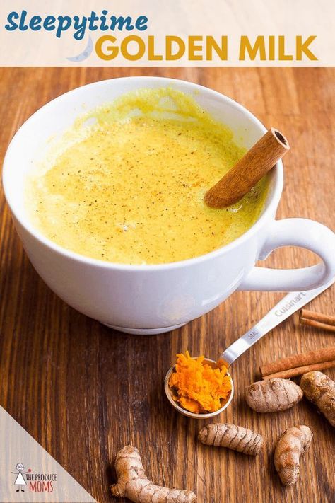 Sleepytime Golden Milk | Turmeric Moon Milk Recipe - The Produce Moms Moon Milk Recipe, Moon Milk, Turmeric Milk, Turmeric Recipes, Turmeric Health Benefits, Fresh Turmeric, Golden Milk, Turmeric Benefits, Milk Recipes