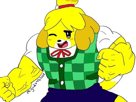 😂 Commission done for BlurSlur99 on twitter. Isabelle from animal crossing but buff. #godsarelost Animal Crossing, Pikachu, Funny Pictures, On Twitter, Memes, Funny, Twitter, Animals, Anime