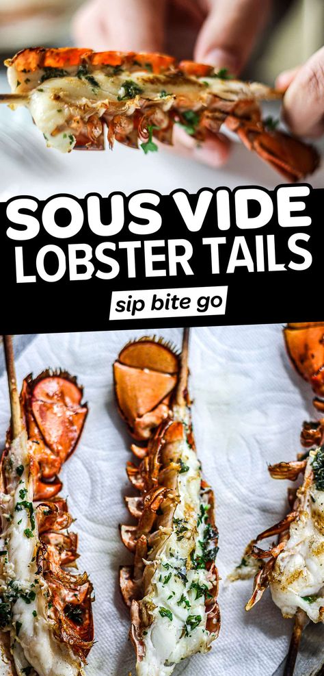 Sous Vide Shrimp Recipe, Sous Vide Lobster Tail, Sous Vide Lobster, Sousvide Recipe, Sous Vide Steak Recipe, Grill Lobster Tail Recipe, Lobster Tail Recipe, Sous Vide Vegetables, Grilled Lobster Tail