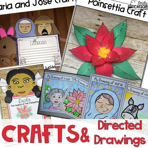 The Legend Of The Poinsettia Activities, Las Posadas Pinata Crafts For Kids, Las Posadas Crafts For Kids, Christmas Crafts Around The World, Poinsettia Craft, Character Traits Graphic Organizer, Legend Of The Poinsettia, Crafts Book, Mexico Christmas