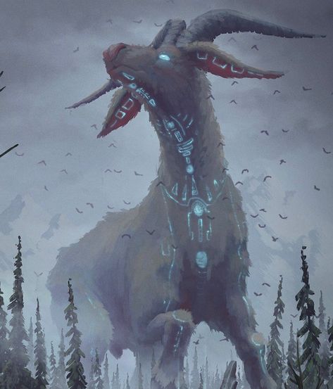 Goat Monster, A God, God Art, Monster Art, Photo Reference, Card Art, Goats, Moose Art, Cow