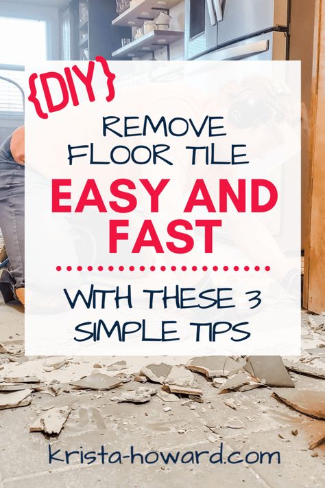 How To Remove Tile Flooring, Diy Tile Flooring, Diy Tile Floor, Removing Floor Tiles, Entryway Tile Floor, Flooring Alternatives, Remove Tile, Kitchen Tile Diy, Kitchen Soffit