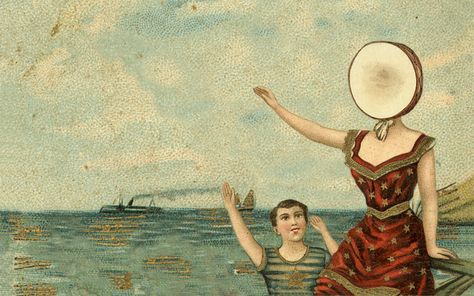 Album cover "In the Aeroplane Over the Sea" Aeroplane Over The Sea, Neutral Milk Hotel, Demon Days, Iphone 2g, Band Wallpapers, Moon Painting, Music Album Covers, Ipad Mini 3, Ipad Mini 2