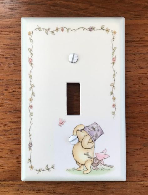 Baby Piglets, Classic Winnie The Pooh, Dream Nurseries, Light Switch Plate, Light Switch Plate Cover, Baby Cover, Switch Plate Covers, Light Switch Plates, Switch Plate