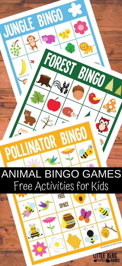 Animal Bingo Games for Kids (FREE Printable) | Little Bins for Little Hands Bingo Printable Free, Preschool Animals, Sensory Play Recipes, Friendship Lessons, Free Printable Bingo Cards, Bingo Games For Kids, Best Family Board Games, Printable Bingo Games, Library Programming