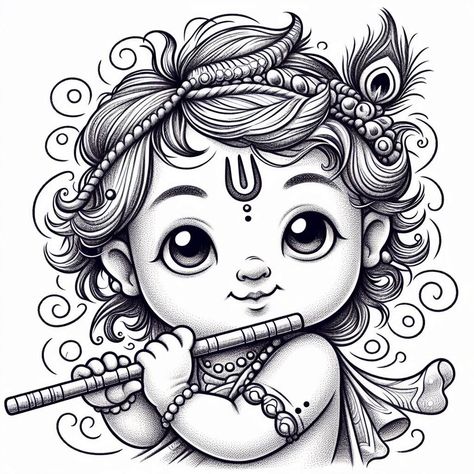 Class Artwork, Flute Drawing, God Drawing, Very Easy Drawing, God Painting, Krishna Tattoo, Rangoli Diwali, Rama Image, Shiva Tattoo Design