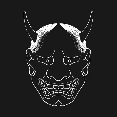 Hannya Mask Design, Awesome Posters, Hannya Mask, Chinese Illustration, English Projects, Rick Y Morty, Fitted Tee, Paint Ideas, Cool Posters