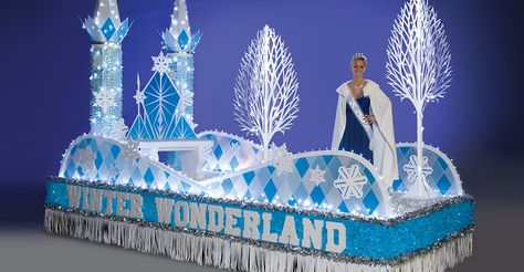 10 Winter and Holiday Parade Float Theme Ideas - Parade Float Supplies Now Frozen Parade Float, Winter Parade Float, Christmas Parade Float Ideas, Holiday Parade Floats, Parade Float Diy, Parade Float Theme, Parade Float Ideas, Parade Float Decorations, Christmas Parade Floats