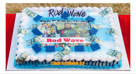 Rod Wave Birthday Cake, Rod Wave Cake, Wave Birthday Cake, Jersey Shore Birthday Cake, Wave Cakes Ideas, Rod Wave Wallpaper Iphone Collage, Ocean Wave Birthday Cake, Journey Cake, Rod Wave Collage