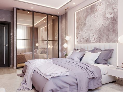 Lavender Bedroom, Best Bedroom Colors, Modern Luxury Bedroom, Sanctuary Bedroom, Dekorasi Kamar Tidur, Trendy Bedroom, Modern Bedroom Design, Design Bedroom, Master Bedrooms Decor