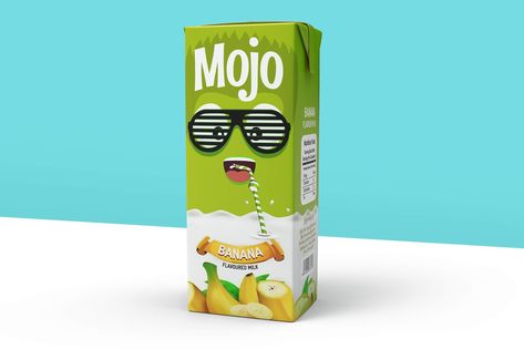 MOJO Flavoured Milk – Packaging Of The World Milk Packaging Design, Banana Flavored Milk, Milk Packaging, Drink Packaging, Tetra Pak, Flavored Milk, Juice Drinks, Creative Packaging Design, Global Design