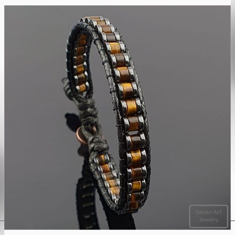 Mens Bracelet Designs, Diy Leather Bracelet, Valentine's Gifts, Bracelet Christmas, Beads Bracelet Design, Tiger Eye Bracelet, Stylish Bracelet, Mens Beaded Bracelets, Eye Bracelet