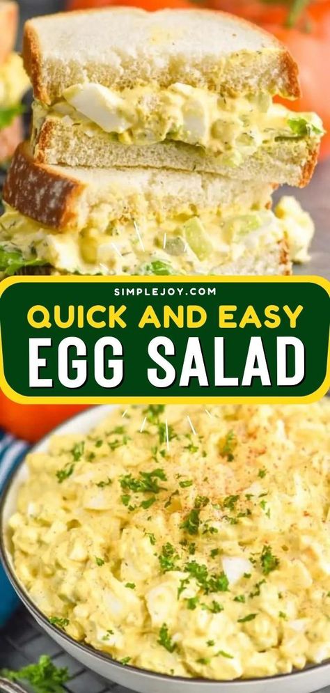 This simple egg salad recipe is such a comfort food classic perfect for dinner! This salad recipe is simple to make but makes the perfect egg salad sandwich. You shouldn't miss this delicious flavor that you love! Simple Egg Salad Recipe, Simple Egg Salad, Egg Salad Recipe Easy, Egg Salad Sandwich Recipe, Classic Egg Salad, Easy Egg Salad, Egg Salad Sandwich, Egg Salad Sandwiches, Egg Salad Recipe