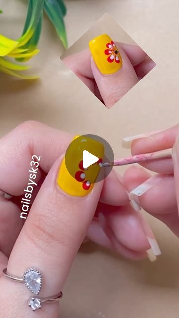 Nailsbysk on Instagram: "Dot nail art design" Easy Dotting Nail Art, Simple Nail Art With Dotting Tool, Nail Art Easy For Beginners Dotting Tool, Dotting Nail Art Designs, Nail Art With Dotting Tool, Dotting Nail Art, Dotting Tool Nail Art, Nail Art Dotting Tool, Dot Nail Art Designs