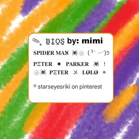 Spiderman Bio Ideas, Instagram Bio, Cute Little Drawings, Peter Parker, Spiderman, Hello Kitty, Kitty, Drawings, Quick Saves