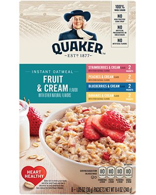 Fini Tubes, Instant Oatmeal Packets, Quaker Instant Oatmeal, Oatmeal With Fruit, Whole Grain Foods, Dried Peaches, Fruit Cream, Quaker Oats, Oatmeal Packets