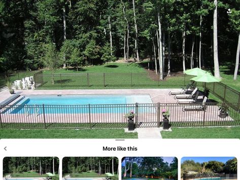 Gated Pool, Fence Design Ideas, Swimming Pool Images, Pool Fences, Pool Oasis, Small Inground Pool, Inground Pool Landscaping, Pool Diy, Rectangle Pool