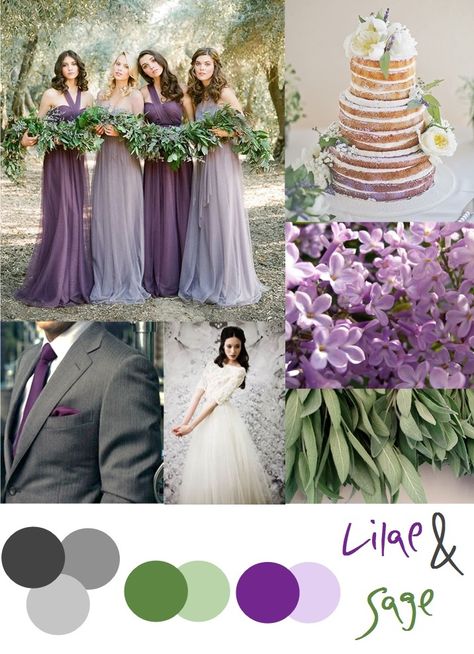 Lilac and Sage wedding color palette Sage Wedding Colors, Purple And Green Wedding, Wedding Color Trends, Wedding Colors Purple, Green Wedding Colors, Sage Wedding, Lilac Wedding, August Wedding, Winter Wonderland Wedding