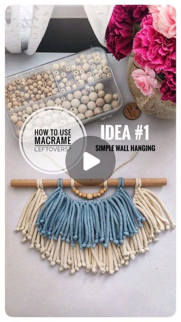 Poly Tusal Handmade | Macrame Pattern Designer on Instagram: "How to use Macrame Leftovers? PART 1 🤓 💗Simple Wall Hanging💗  Cute and simple decor you can make from braided cords leftovers❤️ especially from BAGs or another Wall hangings. Use strings longer than 20-25cm, but don't throw away the storter strings!!! We can use the to make something practical;) I'm going create a reel how to use them too😉  "Macrame TIPs" + "How to use Macrame Leftovers?* series let's get started😉  I WILL try to make one reel for each series every week 🤓 I'm very open to your suggestions 🧐  I hope you will like them and sorry for some technical  matters, I'm a beginner in making such reels😅  COMMENT if you plan to use this idea 💛 LEAVE a ❤️, if you are waiting for more ❤️ FOLLOW for future INSPIRATIONS Leftover Macrame Cord, Macrame Leftover, Leftovers Series, Easy Macrame, Handmade Macrame, Macrame Tutorial, Macrame Projects, Macrame Cord, Macrame Patterns