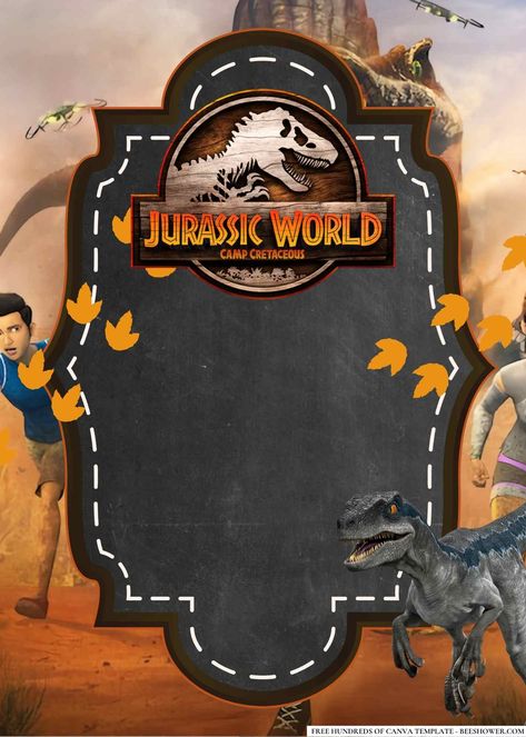 Nice FREE Jurassic World: Camp Cretaceous Baby Shower Invitations Jurassic World Camp Cretaceous, Free Printable Baby Shower Invitations, Dino Eggs, Adventure Baby Shower, Dinosaur Birthday Invitations, Camp Cretaceous, Adventure Baby, Party Planners, Expecting Parents