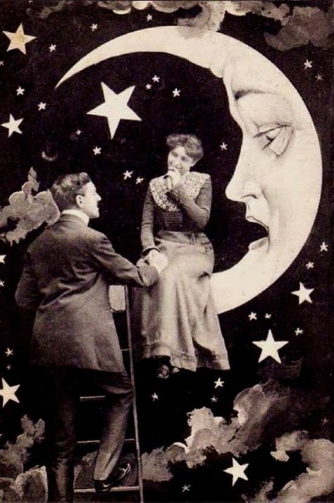 Vintage Moon Photo Theatre Actors, Desenhos Old School, Set Design Theatre, Vintage Moon, Paper Moon, Foto Vintage, To The Moon And Back, Arte Horror, Moon Art