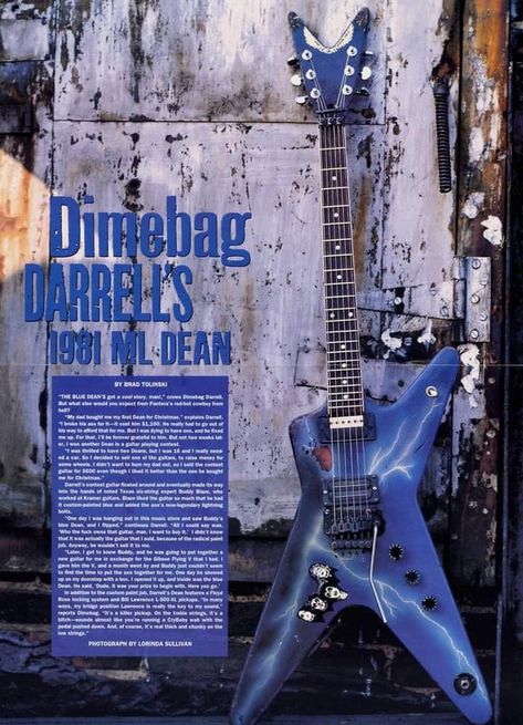 Dimebag Darrell Guitar, Music Poster Vintage, Pantera Band, Dean Guitars, Dimebag Darrell, Guitar Posters, Signature Guitar, Vintage Music Posters, Guitar Obsession