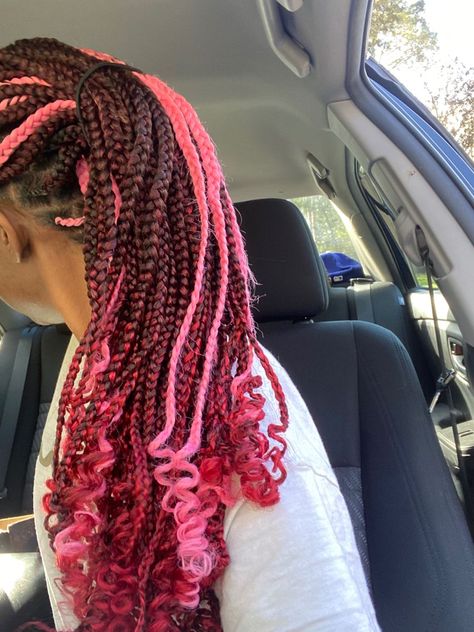 Unique Trending hairstyle ideas|hairstyle tutorials Pink Nails Inspiration, Pink Braids, Colored Box Braids, Catty Noir, Box Braids Hairstyles For Black Women, Cute Braided Hairstyles, Braids Hairstyles Pictures, Cute Box Braids Hairstyles, Protective Hairstyles Braids