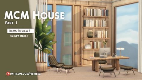 Pierisim Cc, Sims 4 Office, Sims4 Furniture, Mcm House, Sims 5, Casas The Sims 4, Sims4 Clothes, Sims 4 Cc Packs, Sims 4 Cc Furniture