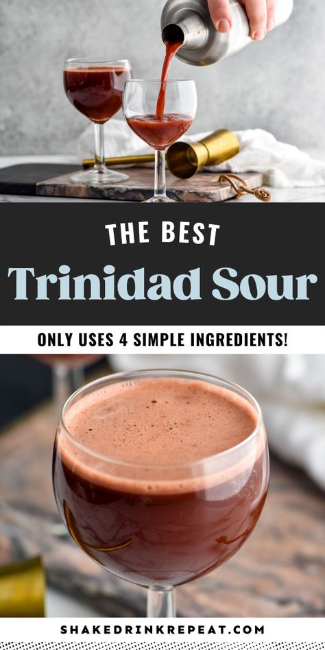 Best Whiskey Sour Recipe, Drinks With Orgeat Syrup, Orgeat Cocktail, Easy Whiskey Sour, Sour Cocktails, Whisky Sour Recipe Easy, Orgeat Syrup Cocktails, Trinidad Sour Cocktail, Rye Whiskey Cocktail Recipes